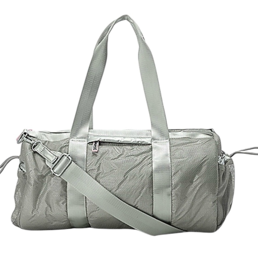 Wildfox Gray Lightweight Mesh Crossbody Duffle Bag Gym Travel Yoga Pilates NWT